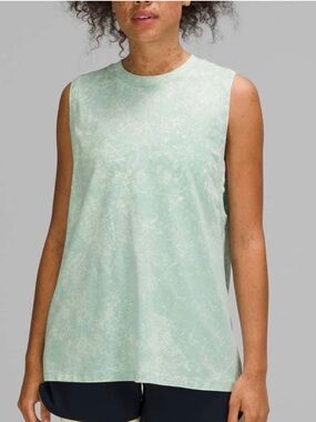 Lululemon All Yours Tank Top Cloudy Wash Arctic Green Tie Dye Pastel Blue Crop